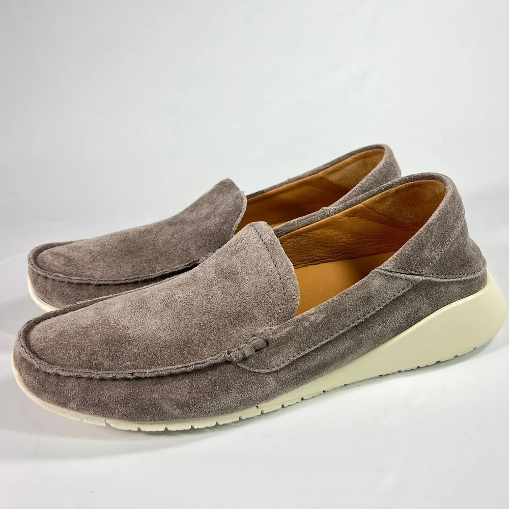OluKai Ka'a Loafer Men's 11 Fog Gray Suede Slip‎ On Shoes Coastal Casual Comfort